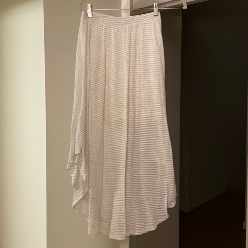 Bordeaux gray and white striped skirt